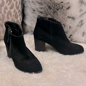 ECOTE Black Suede Leather Ankle Boots Booties Sz 7